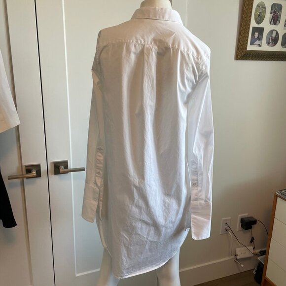Aritzia Babaton Classic Relaxed Lg Sleeve 100% Cotton Shirt Dress White Sz S - Picture 6 of 12